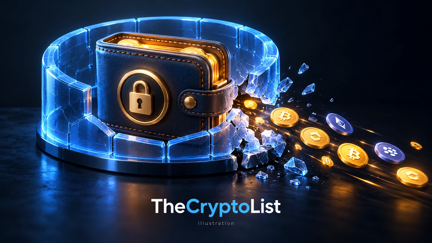 Illustration of a compromised cryptocurrency exchange wallet.